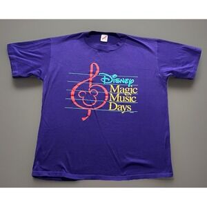 Disney Mens T Shirt XL Purple Magic Music Days Single Stitch Jerzees Tag Rare